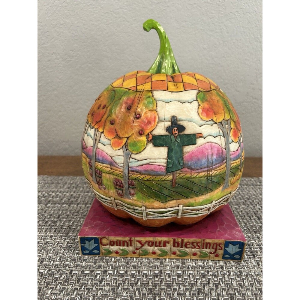Jim Shore Heartwood Creek Count Your Blessings Pumpkin 2004 Fall